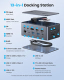 VENTION 13-in-1 Laptop Docking Station 3 Monitors with Touchable Screen Display,USB C Dock Dual Monitor for Dell,HP and MacBook,8K Display 1*DP,2*HDMI,10Gbps USB 3.2,100W PD with 2*USB-C Cable, Gray