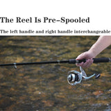 Fishing Pole Combo, 6.9ft 2Pcs Telescopic Rods Set, Collapsible Carbon Fiber Fishing Rods, 2PCS Spinning Reel Set with Carrier Bag Freshwater Fishing Rod and Reel Combos Kits (2.1M/6.89FT)