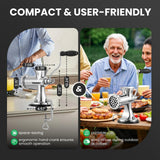 Huanyu Manual Meat Grinder - Heavy Duty Stainless Steel, Effortless Hand Crank for Fresh Ground Beef, Sausages & Pet Food - Compact, Dishwasher Safe - Perfect for Home Restaurant & Outdoor