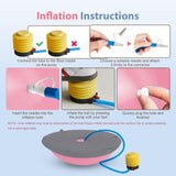 kisnbld Half Balance Ball Trainer, Inflatable 19/23 Inch Half Exercise Ball with Resistance Bands and Pilates Bal, Non-Slip 660lbs Capacity Yoga Ball for Home Gym Full Body Workouts