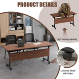 Modular Foldable Conference Table Stackable Flip Top Training Meeting Table with Wheels