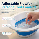 Pochik Electric Sitz Bath for Toilet Seat, Collapsible Portable Soaking Tub for Hemorrhoids and Postpartum Care, Automatic Flushing Sitz Bath Basin with Adjustable Flow - Aqua