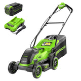 Greenworks 40V 14” Brushless (Push) Cordless Lawn Mower, 4.0Ah Battery and Charger