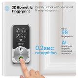 Lockly Secure Pro Smart Door Lock,Fingerprint Keyless Entry Door Lock,Apple Home Key Compatible,Auto Lock, App Remote Control,IP65 Waterproof,Easy Installation