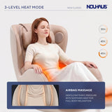 Nouhaus Classic Massage Chair with Ottoman – Mellow Sand Leather Recliner with Percussive Shiatsu Massager, Built-in Speaker & Full Body Spot Massage – Ultimate Comfort for Home & Office