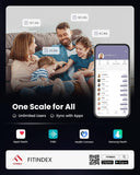 FITINDEX Smart Scale for Body Weight, Body Pod Scale [2026 Upgraded], 8-Electrode Body Composition Scale with BMI, Body Fat, Muscle Mass, Digital Bathroom Scale with Larger Platform, Bluetooth