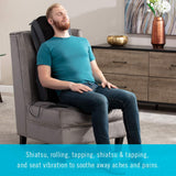 Homedics Serenity Shiatsu Massage Cushion with Sound & Meditation|5 Massage Styles for Pain Relief, Targets Neck & Shoulders, Plus Soothing Heat | App Enabled