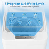 Auertech Portable Washing Machine, 2.0 cu.ft Capacity Fully Automatic Washer with Drain Pump, 7 Programs, 4 Water Levels, Portable Washer Dryer Combo for Apartment, RV, Dorm