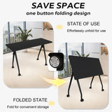 4 Pack Folding Black Training Tables with Wheels,Conference Table,47.2in