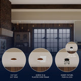 LUXRITE 1-Inch LED Trimless Recessed Spotlight with Nickel Reflector Trim Replacement 10W, 850LM, 2700K-5000K 60° Beam Angle, Dimmable, Push-n-Lock, CRI90, Damp & IC Rated, ETL White + Nickel (4 Pack)