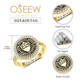 Oseew Class Ring High School College Graduation Ring (Yellow Gold)