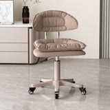 TBATM Home Office Chair with Metal Bearing Wheel, Height Adjustable Swivel Desk Chair with Backrest and Padded, Rolling Vanity Seat for Bedroom Or Studio,Brown