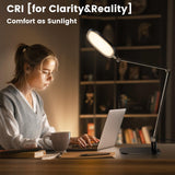 LitONES LED Desk Lamp for Home Office, 15W Computer Zoom Lighting with CRI >95, Memory & Timer Function, 1200LM Dimmable Desktop Ring Light for Video Calls, Conference, Reading, Streaming, Study