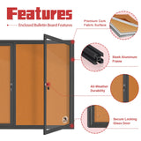 Enclosed Bulletin Board, Weatherproof Outdoor Noticeboard 44x32 Inch