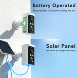 FAMVIVA 2K Security Cameras Wireless Outdoor with Solar Panels, Battery Powered Cameras for Home Security, Color Night Vision, AI Motion Detection, Spotlight & Siren Alarm, 2.4GHz, Waterproof