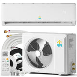 Mini Split AC/Heating System - 9000 BTU Mini Split AC Inverter Heating and Cooling, 19 SEER2 115V/110V Energy Efficient Ductless Air Conditioner Up to 550sq.ft, Pre-charged System, Installation Kit
