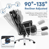 Home Office Desk Executive Chair - Ergonomic Big Tall High Back with Footrest & Lumbar Support