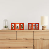 decorUhome Orange Triple 4x4 Picture Frame Vertical, MDOR08
