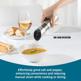 Trudeau Graviti Battery Operated Salt & Pepper Mill Set (Silver)