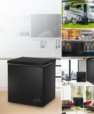 Deep Freezer, Mini Freezer with 7-Step Temperature Control, 5.0 cu.ft Small Deep Freezer, Freestanding Chest Freezer with Removable Basket for Dorm, Office, Bedroom and Small Living Spaces(Black)
