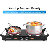 1800W Hot Plate Portable Electric Stove Countertop Double Burner | 7.5” Cooktop for RV/Home/Camp, Compatible for All Cookware Techwood