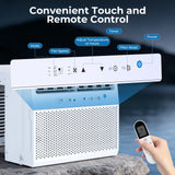 U-Shaped Window Air Conditioner, 10,000 BTU Window AC Unit Cools Up to 450 Sq. Ft for Bedroom/Living Room, Saddle AC Unit with Full Window View, Quiet & Energy Saving, Installation Kit Included