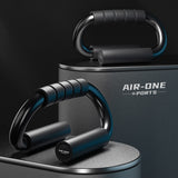 KitchLife AIR-ONE SPORTS Push Up Bars - 480 lb Capacity, Extra Thick Non-Slip Foam Grips, Sturdy Structure, Ideal for Home Gym Strength Training, Black KitchLife