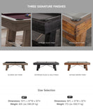 Plank & Hide - Isaac Slate Pool Table (Silvered Ash Finish,7FT)
