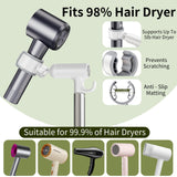 Blissfuhue Hands Free Adjustable Hair Dryer Stand, 17-51in Height & 360° Swivel, for Countertop and Floor Use, Heavy-Duty Blow Dryer Holder with Hook, Fits Most Hair Dryers for Home, Vanity, Bathroom
