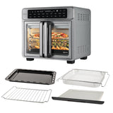 Kitchen Elite 26 Quart French Door Air Fryer Oven – Family Size Countertop Convection Cooker with LED Display, Stainless Steel