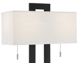 360 Lighting Neil 26" High Rectangular Rustic Modern Table Lamps Set of 2 USB Port Pull Chain Black Metal White Shade Living Room Charging Bedroom Bedside Nightstand House Office Entryway