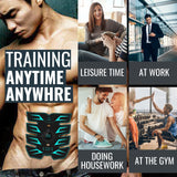 Innocareer Abs Stimulator, EMS Muscle Stimulator Fitness Equipment for Abdomen Arms Shoulder Back Leg Hip, Ab Stimulator for Women & Men Innocareer