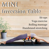 ISMIER Mini Inversion Table for Back Pain Relief, Foldable Back Stretcher with Massage Roller, 400LB Capacity Ab Machine
