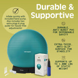 Retrospec Luna Exercise Ball with Pump - Anti-Burst Fitness Equipment for Yoga, Core Training & Stability - Home Gym Swiss Ball for Office & Pregnancy