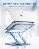 Adjustable Laptop Stand, Computer Stand with 360 Rotating Base, Ergonomic Laptop Riser Mount for Desk Foldable