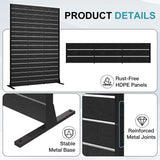 68" H×47" W Outdoor Privacy Screen, HDPE Outside Privacy Panel with Stable Metal Base for Balcony, Garden