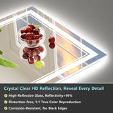 72x32 LED Bathroom Mirror, Backlit & Front Lit Lighted Mirror