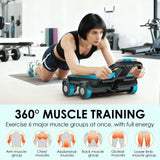 FIAMERMOR 2026 ab roller wheel - 4 wheel elbow support abdominal wheel automatic rebound abdominal fat burning weight loss core training equipment home/gym