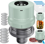 Mason Jar Vacuum Sealer Kit-Full-Automatic-Jar-Sealer-Vacuum-Sealing,3 in 1 Cordless Canning Jar Vacuum sealer with Wide&Regular Mouth Mason Lids/Reusable Vacuum Bags/Food Saver Vacuum Sealer for Jars