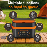 AKUDY Cordless Electric Lunch Box for Adults, 6.3-Cup Rechargeable Self Heating Lunch Box with Scheduled Heating & Automatic Keep Warm, Portable Food Warmer for Work, Office, Travel & Outdoor Use