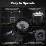 Moriko Portable Shower for Camping, 8000mAh Rechargeable Camping Shower with Intelligent LED Display, IPX8 Waterproof, 5 Gallons Foldable Bucket, Outdoor Shower for Hiking, Travel, Car, Pet, Beach, RV