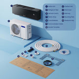 DELLA Umbra 9100 BTU Mini Split Air Conditioner, 19 SEER2 230V, Energy Efficient, Cools Up to 400 Sq.Ft, 0.76 Ton Heat Pump, Work with Alexa and Wifi, Ductless Inverter System, Pre-Charged,16.4ft Kit
