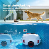 VONKO P10 Cordless Robotic Pool Cleaner, 100-Min Runtime, Pool Vacuum for Above Ground Pool & Flat Inground Pool, Automatic Self-Parking, Easy Debris Removal, White