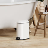 CEROELDA Small Bathroom Trash Can with Lid Soft Close, 5L/1.3 Gallon Stainless Steel Slim Garbage Can