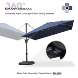 PURPLE LEAF Patio Umbrella Outdoor 10' x 10' Square Easy Assembly Navy