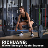 RICHUANG 7ft Olympic Barbell, Weightlifting Barbell 28mm 45lb - 500/700/1000lbs Capacity with Smooth Spinning Sleeves, Olympic Bar Fits 2" Plates, for Snatch Clean Jerk - Home Gym Training (Silver-Blue-500LBS)