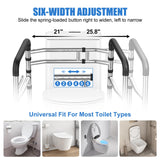 UGarden Toilet Safety Rails, Stainless Steel Adjustable Toilet Frame with Soft Handles&Tissue Holder, 380LBS Foldable Detachable Toilet Safety Frame for Elderly, Seniors, Handicap & Disabled