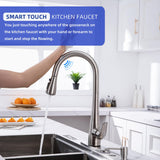 HGHGK Touch on Kitchen Faucet with Soap Dispenser and Pull Down Sprayer - Single Handle Kitchen Sink Faucet, 1 or 3 Hole Design for Modern Farmhouse Kitchens and Bar Sinks