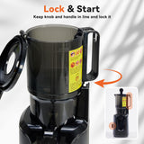 NEWBULIG Cold Press Juicer Machines, Masticating Juicer with High Juice Yield, Reverse Function, Stops Oxidation and Easy to Clean for Vegetables & Fruits, Black