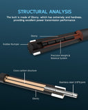 KONLLEN Carbon Fiber Pool Cue, Low Deflection Shaft with Pro Taper, Ebony Inlay Design, 12.5mm Tip, Adjustable Weight System